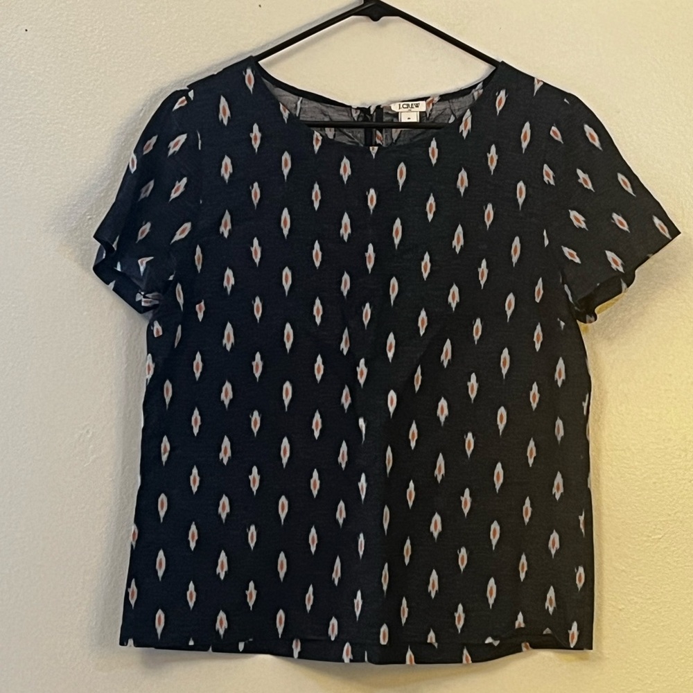 J. Crew linen-cotton blend t-shirt with ikat print